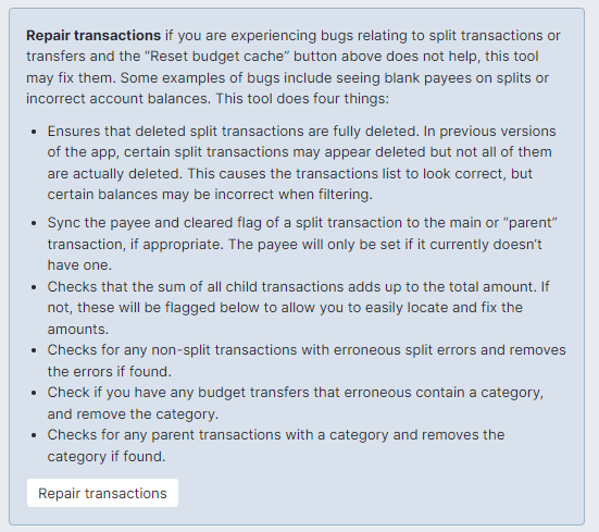 Image of Repair Splits setting