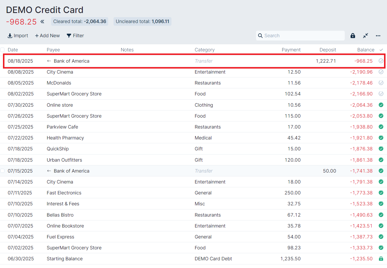 DEMO Credit Card Payment