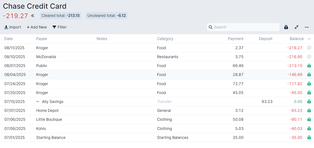 Chase August Reconcile